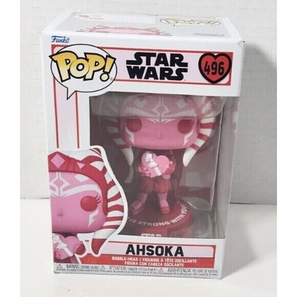 Funko Pop! Star Wars Ahsoka Tano Valentine's Day Pink #496 - Picture 1 of 2
